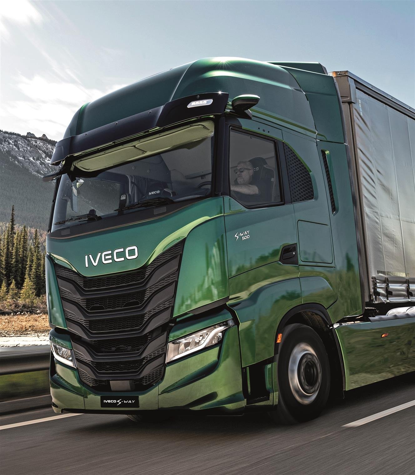 IVECO truck driving on highway – representing durability and genuine IVECO spare parts supplied by Gseibat General Trading UAE